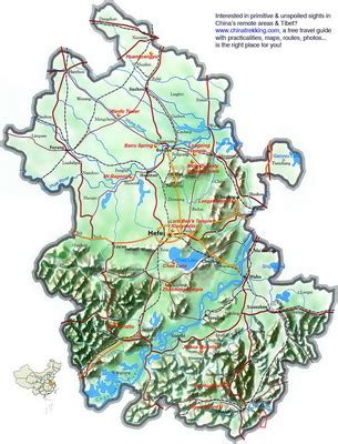 Anhui Travel Map - China Trekking Guide, Route, Map, Photo