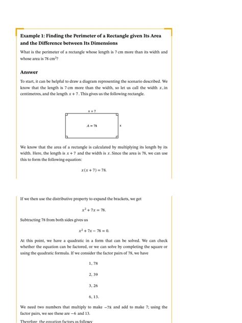 Applications of Quadratic Equations | PDF | Quadratic Equation | Area