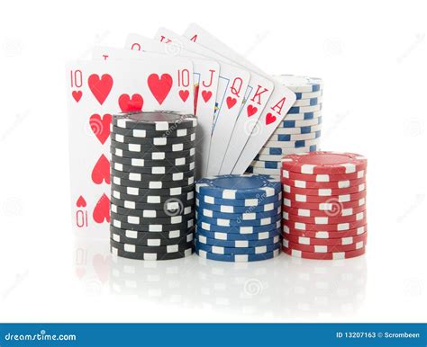 kleurrijke het gokken spaanders en kaarten stock afbeelding image