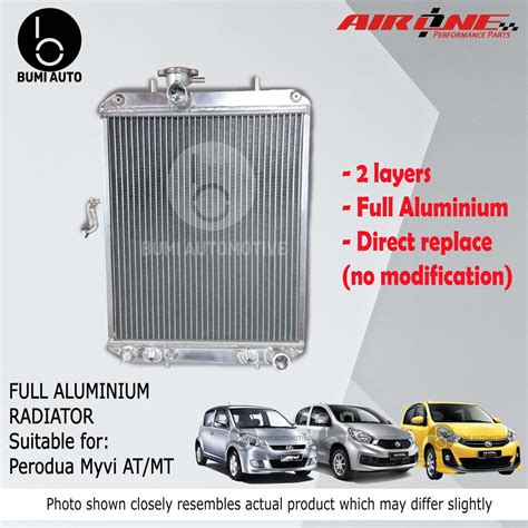 Aluminium Radiator For Perodua Myvi Auto Manual Dual Two Layer Beecost