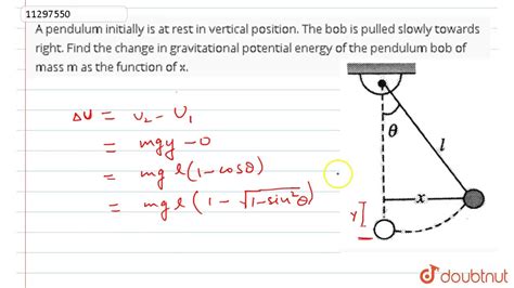 A Pendulum Initially Is At Rest In Vertical Position The Bob Is Pulled