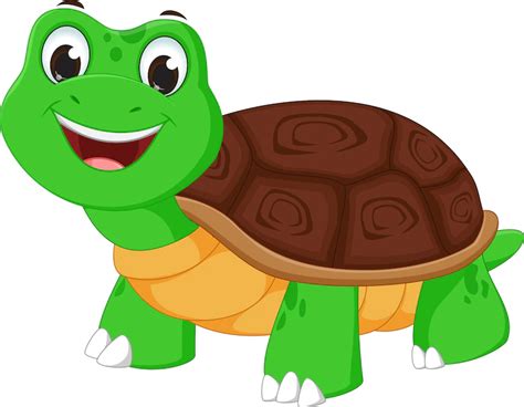 Dibujos Animados De Tortuga Feliz Vector Premium