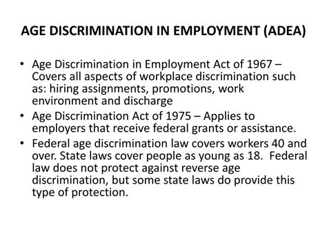 PPT CLASS EIGHT THE AGE DISCRIMINATION IN EMPLOYMENT ACT PowerPoint