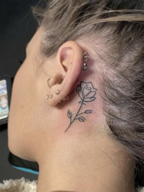 Update More Than Rose Behind Ear Tattoo In Coedo Vn