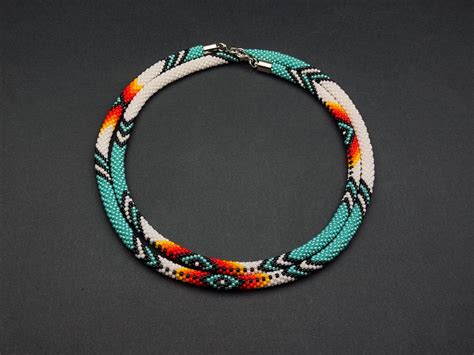 Turquoise Beaded Lanyard For Badge Native American Style Etsy