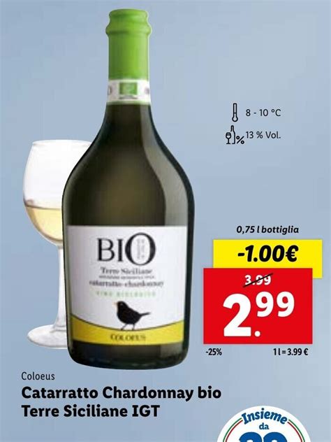 Coloeus Catarratto Chardonnay Bio Terre Siciliane IGT 0 75 L Offerta Di