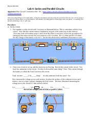 Phy Lab Series Parallel Circuits Phet Docx Physics