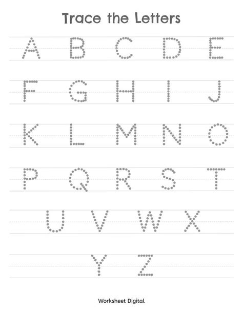 Printable Worksheets Trace The Letters Uppercase A Z Preschool