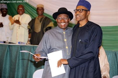 Le Pr Sident Sortant Nig Rian Goodluck Jonathan Et Muhammadu Buhari