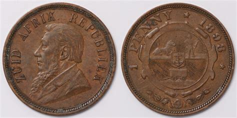 South Africa Republic ZAR 1898 Penny 1D Zuid Afrikaansche Republiek