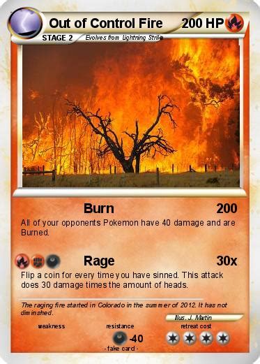 Pokémon Out Of Control Fire Burn My Pokemon Card