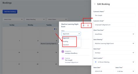 create  booking timetics