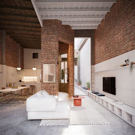 Brick Wall Living Room Interior Design Ideas