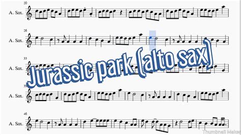 Alto Sax Jurassic Park Theme Song Youtube