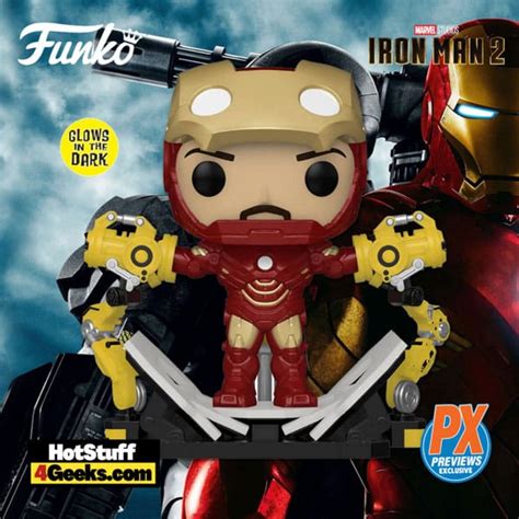 New Iron Man Ii Mark Iv With Gantry Glow Funko Pop Px