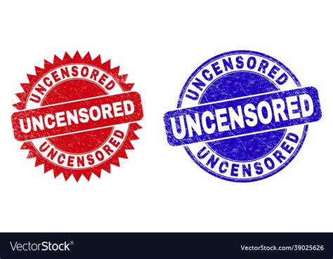 Uncensored Round And Rosette Seals With Unclean Vector Image