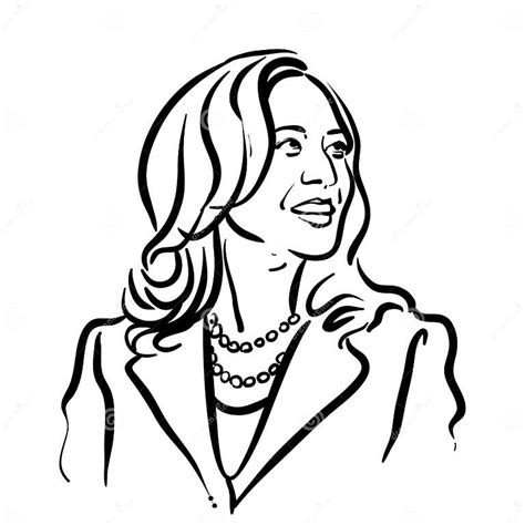 Kamala Harris Drawing Black And White Illustration Editorial Photo