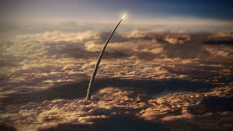 HD wallpaper: clouds, rocket, space launch system, sky, atmosphere ...