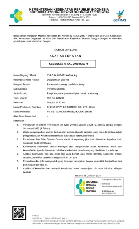 Rapid Antigen Yhlo Gline Mendapatkan Akl Kemenkes Ri Pt Setia