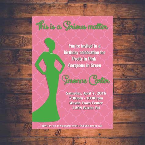 Aka Sorority A Serious Matter Custom Birthday Invitation Alpha Kappa