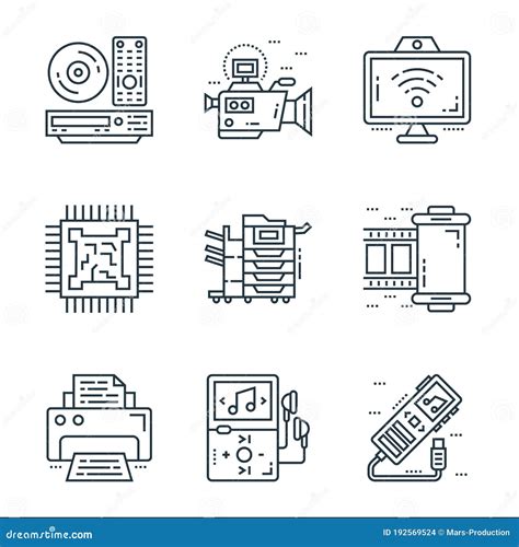 Cones De Linha De Dispositivos Tecnol Gicos Conjunto Linear Conjunto