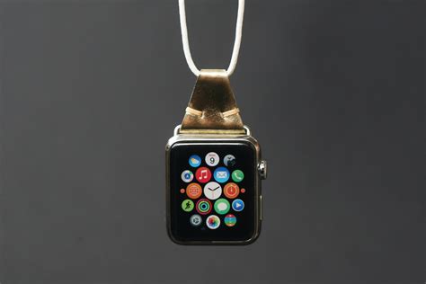 Apple Watch Leather Necklace Gold Etsy