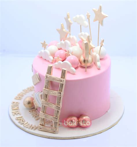 Pink Golden Kids Birthday Cake-Flower cake-Red rose cake-Red heart cake