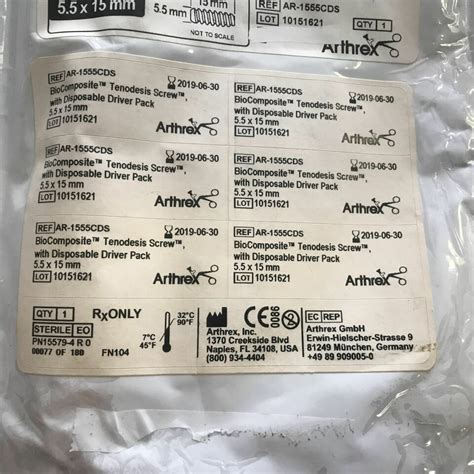 New ARTHREX AR 1555CDS BioComposite Tenodesis Screw With Disposable