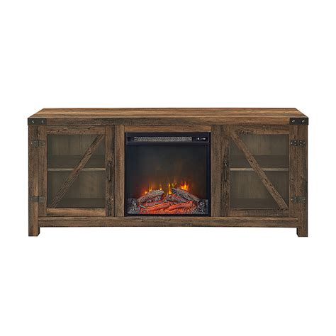 Walker Edison Rustic Farmhouse Fireplace Tv Stand For Most Flat Panel