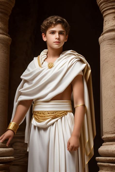 Grand Goose615 Realistic Photo Of A 12 Years Old Hansome Caucasian Boy In A Roman Costume