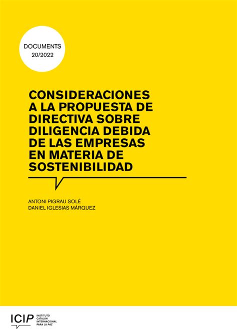 PDF CONSIDERACIONES A LA PROPUESTA DE DIRECTIVA SOBRE DILIGENCIA