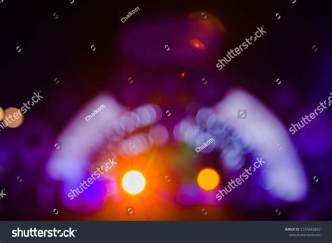 Bright Colorful Stage Lights Blur Background Stock Photo 1243682842