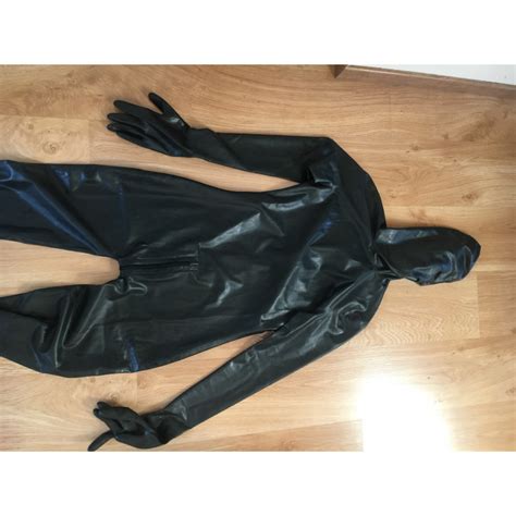 Latex Catsuit Mask Gloves Feet Fetish Bdsm