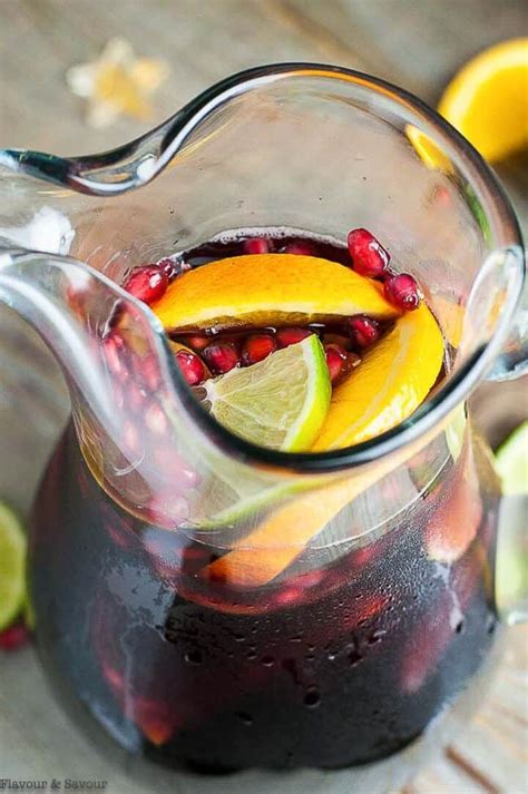 Easy Pomegranate Sangria With Citrus Fruit Flavour And Savour