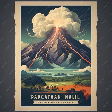 Premium AI Image | a vintage style national park poster featuring an ...