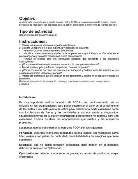 Actividad La Competencia Y Las Estrategias De Fijaci N De Precios