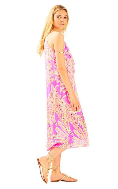 Lilly Pulitzer Lachelle Silk Midi Dress In Pink Lyst