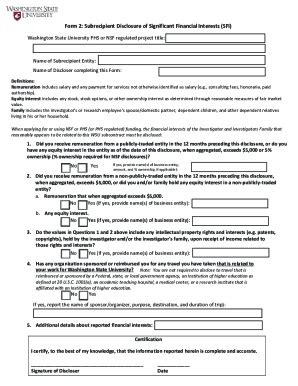 Fillable Online Sfi Disclosure Form Pdf Fax Email Print Pdffiller