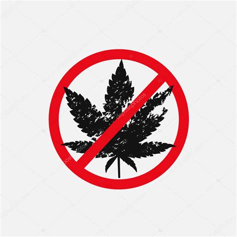 Icono De Hoja De Cannabis En Círculo Rojo Prohibición No Prohibición