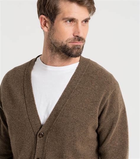 Wooded Mens Lambswool V Neck Cardigan Woolovers Uk