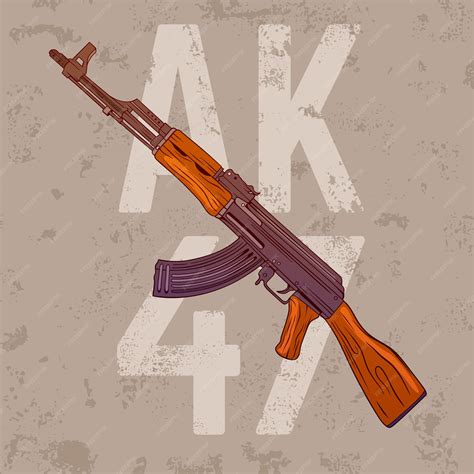 Premium Vector | AK 47 Rifle