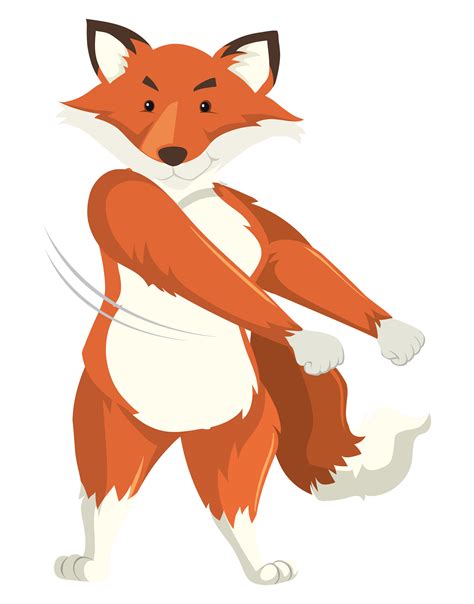 A Fox Dancing On White Background 302744 Vector Art At Vecteezy