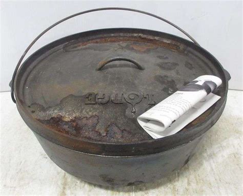 Lodge Cast Iron 14 Dutch Oven 3 Legged Used Good Albrecht Auction Service