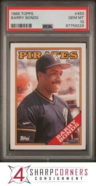 1988 TOPPS 450 Barry Bonds 2Nd Year Pirates Psa 10 B3913250 226 EUR 60