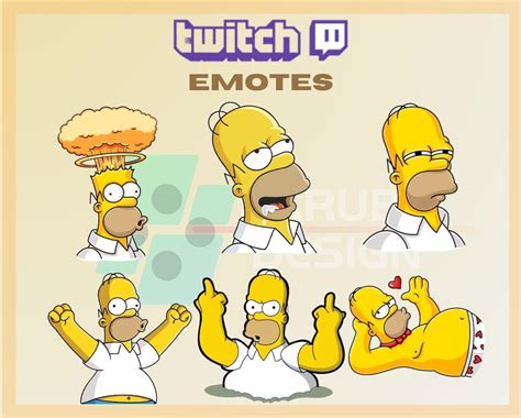 6 Twitch Emotes Homer Simpson Emotes Funny Homer Emote Emote Pack