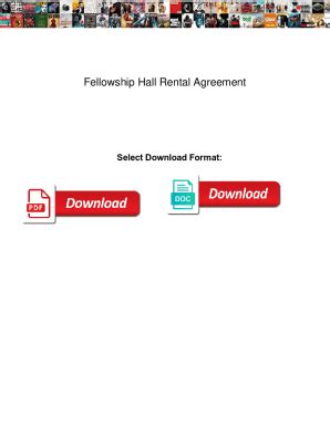 Fillable Online Fellowship Hall Rental Agreement Fellowship Hall