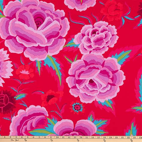 Kaffe Fassett Collective August 2022 Embroidered Shawl Magenta Fabric By The Yard