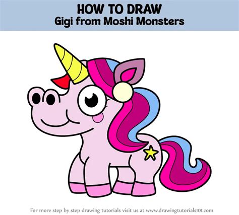 How To Draw Gigi From Moshi Monsters Moshi Monsters Step By Step