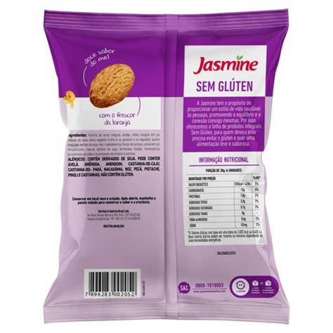 Biscoito Cookie Integral Laranja E Mel Sem Gl Ten Jasmine Pacote G