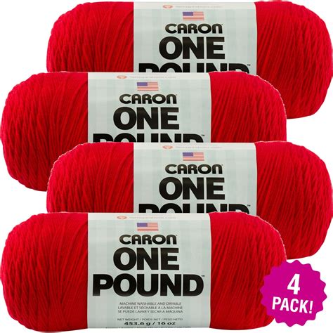 Caron One Pound Yarn Scarlet Multipack Of 4